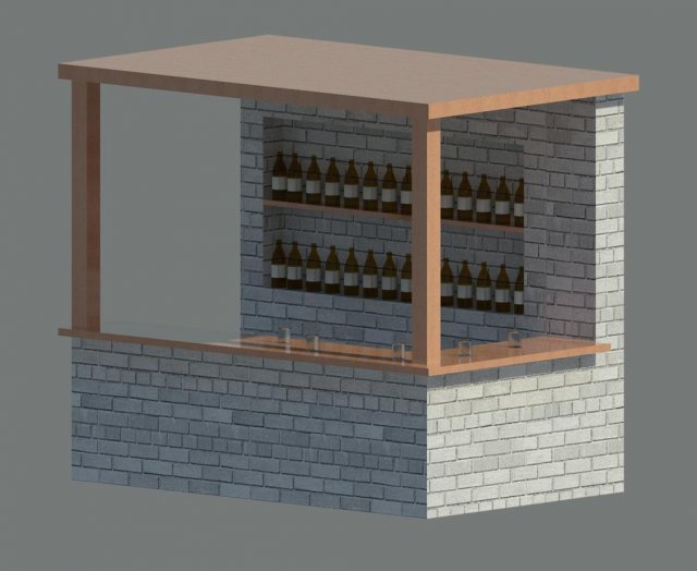 outdoor bar Model 3D .c4d .max .obj .3ds .fbx .stl .blend 