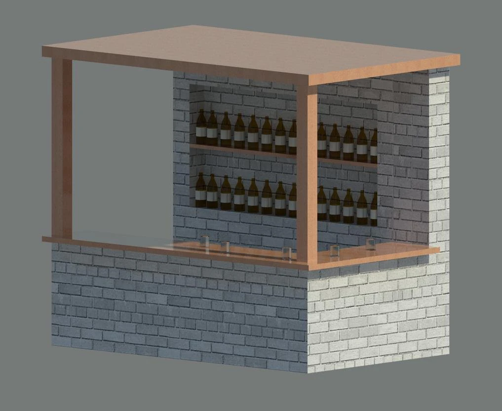 outdoor bar 3D Model .c4d .max .obj .3ds .fbx .stl .blend 