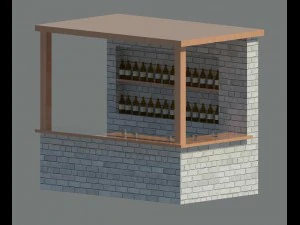открытый бар 3D Модель