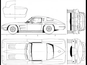 chevrolet corvette stingray 1964 3D Model