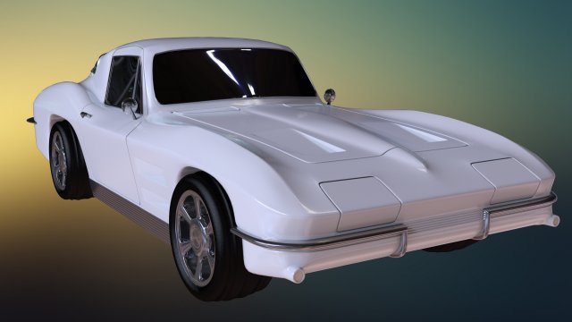 chevrolet corvette stingray 1964 3D Model .c4d .max .obj .3ds .fbx .stl .blend 