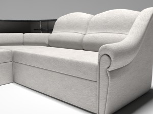 white skin sofa 3D Model