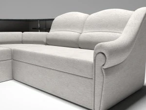 beyaz deri kanepe 3D Model