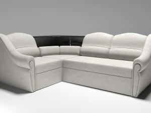 white skin sofa 3D Model