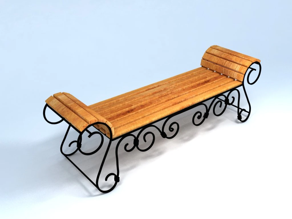 wrought iron bench 3D Model .c4d .max .obj .3ds .fbx .stl .blend 