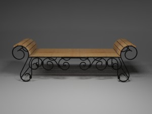 wrought iron bench 3Dモデル