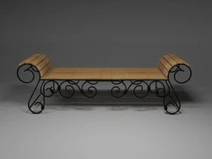 wrought iron bench 3D Model