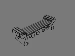 wrought iron bench 3D Model