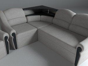 sofa and chair set white skin 3Dモデル
