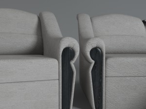 sofa and chair set white skin 3Dモデル
