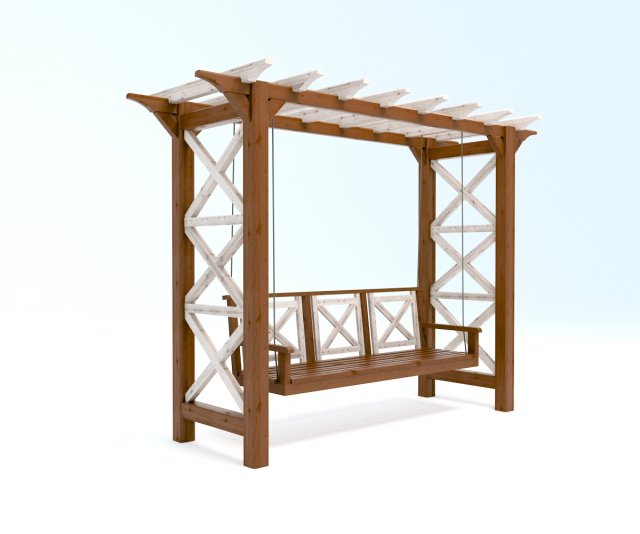 garden - park pergola swing 3D Model .c4d .max .obj .3ds .fbx .stl .blend 