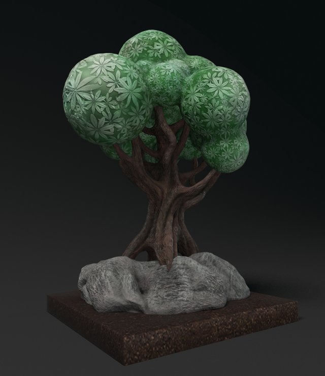 sculpture cartoon the tree 3D Model .c4d .max .obj .3ds .fbx .stl .blend 