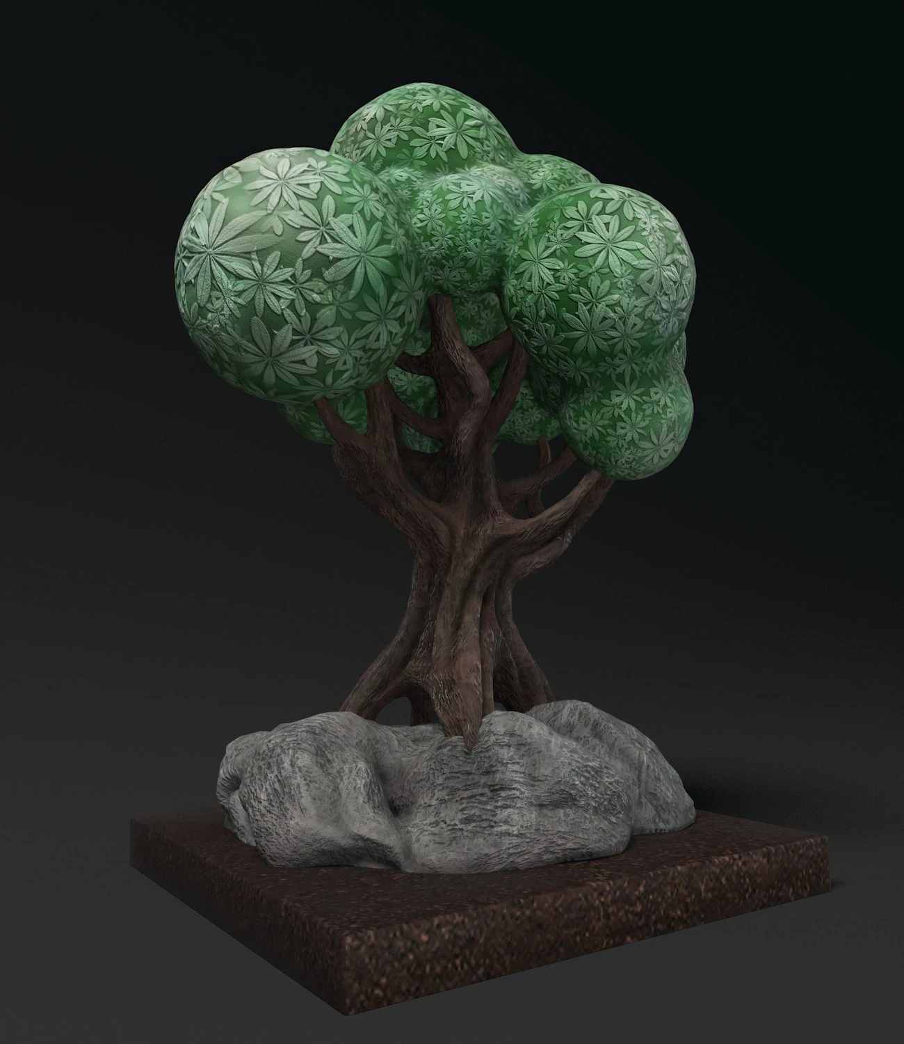 sculpture cartoon the tree 3D Model .c4d .max .obj .3ds .fbx .stl .blend
