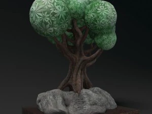 sculpture cartoon the tree 3D Model