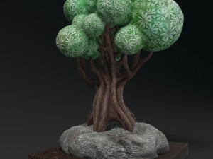 sculpture cartoon the tree 3D Model