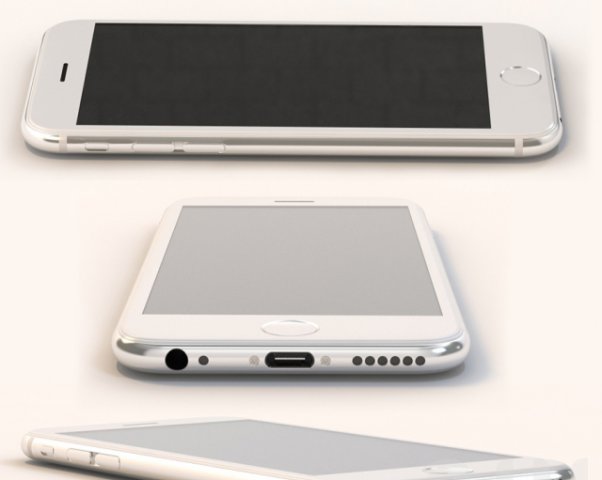 iphone 6 silver Model 3D .c4d .max .obj .3ds .fbx .stl .blend 