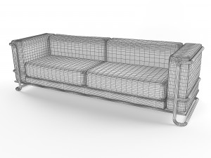 lobby leather sofa with armchair Model 3D