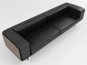 крутой кожаный диван 3D Модель