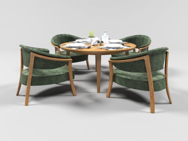 dining set 1011 3Dモデル .c4d .max .obj .3ds .fbx .stl .blend 