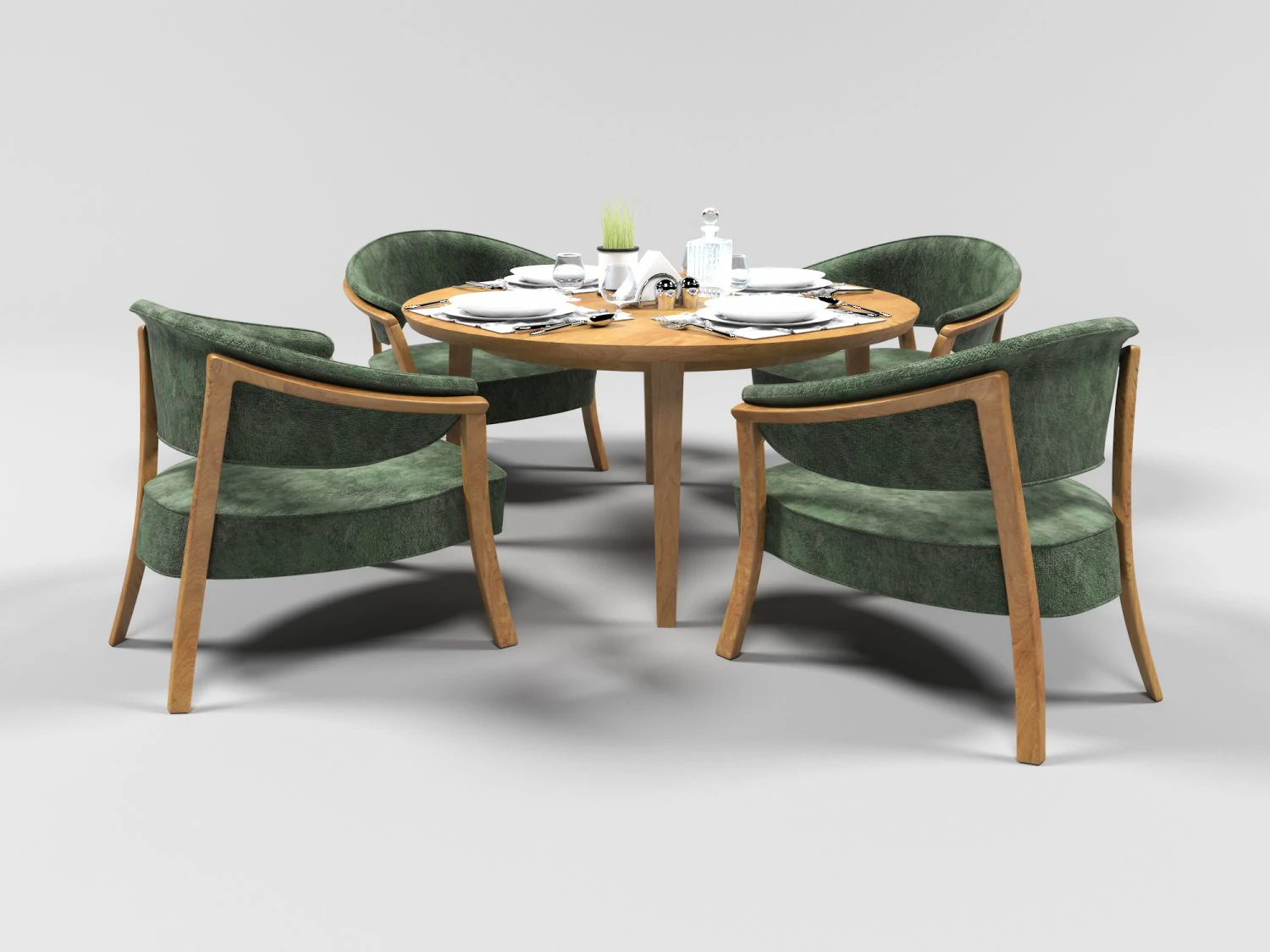 set da pranzo 1011 Modello 3D .c4d .max .obj .3ds .fbx .stl .blend 