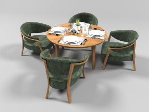 dining set 1011 3Dモデル