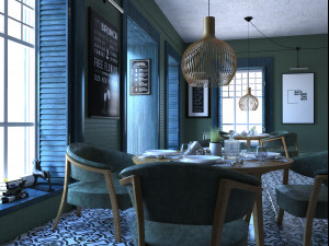 dining set 1011 3Dモデル