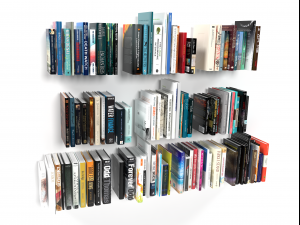 100 books Model 3D