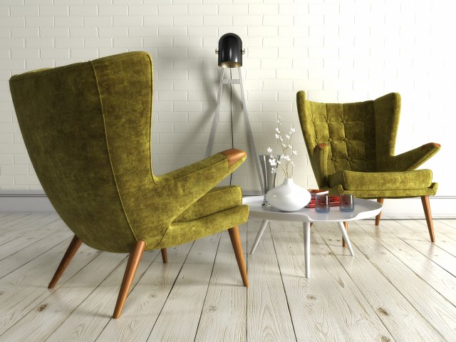 velvet armchair 1211 3D Модель .c4d .max .obj .3ds .fbx .stl .blend 