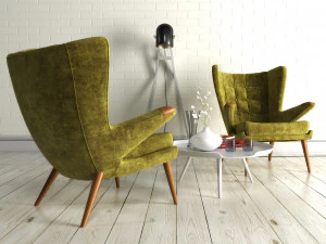 मखमली कुर्सी 1211 3D मॉडल