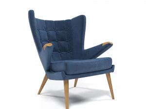 velvet armchair 1211 3D Model