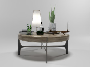 decorative set with natuzzi coffeetable 1504 3D Model