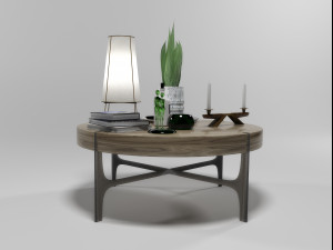 decorative set with natuzzi coffeetable 1504 3D Model