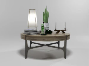 decorative set with natuzzi coffeetable 1504 3D Model