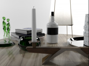 decorative set with natuzzi coffeetable 1504 3D Model