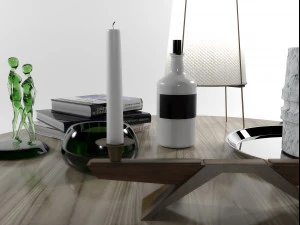 decorative set with natuzzi coffeetable 1504 3D Model
