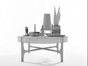 decorative set with natuzzi coffeetable 1504 3D Model