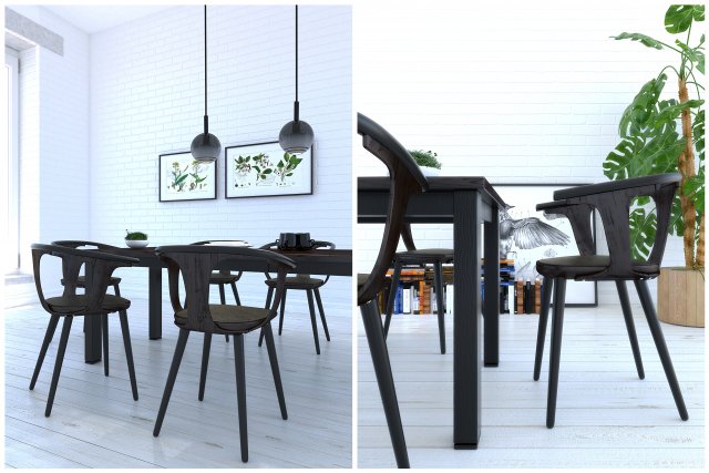 1601 dining chair 3D Модель .c4d .max .obj .3ds .fbx .stl .blend 