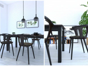 Cadeira de jantar 1601 Modelo 3D