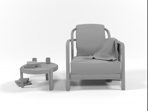alison armchair set 3D मॉडल