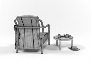 alison armchair set 3D मॉडल