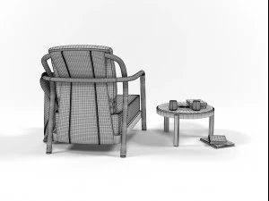 alison armchair set 3D Model
