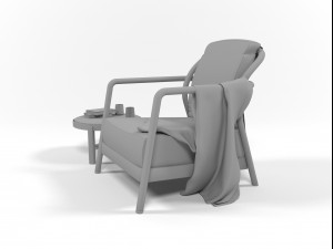 alison armchair set 3D मॉडल