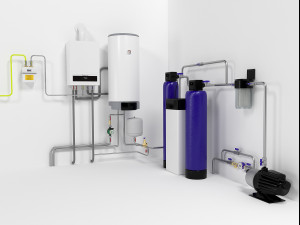boiler buderus u072-35 with drazice okc160 waterheater 3D Model