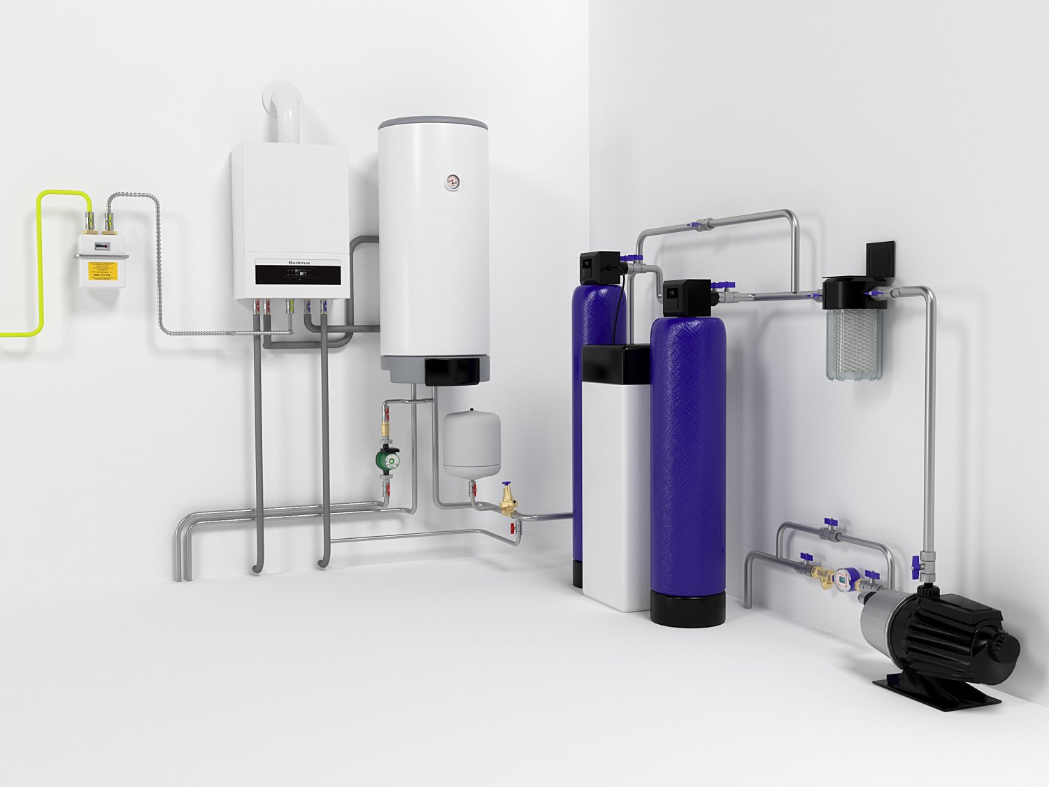 boiler buderus u072-35 with drazice okc160 waterheater 3D Model in Machines  3DExport