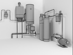 boiler buderus u072-35 with drazice okc160 waterheater Modèle 3D