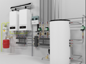 buderus gb062-24 cascade heating instalation Modelo 3D