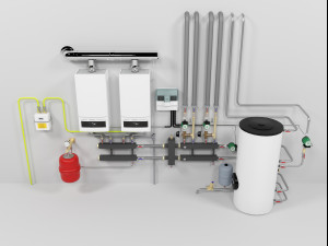 buderus gb062-24 cascade heating instalation Modelo 3D