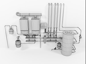 buderus gb062-24 cascade heating instalation Modelo 3D