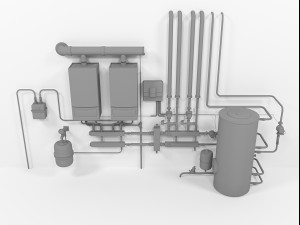 buderus gb062-24 cascade heating instalation Modelo 3D