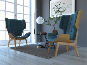 mammoth chair decor set 3D Model